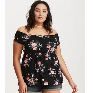torrid floral off the the shoulder top size 3x